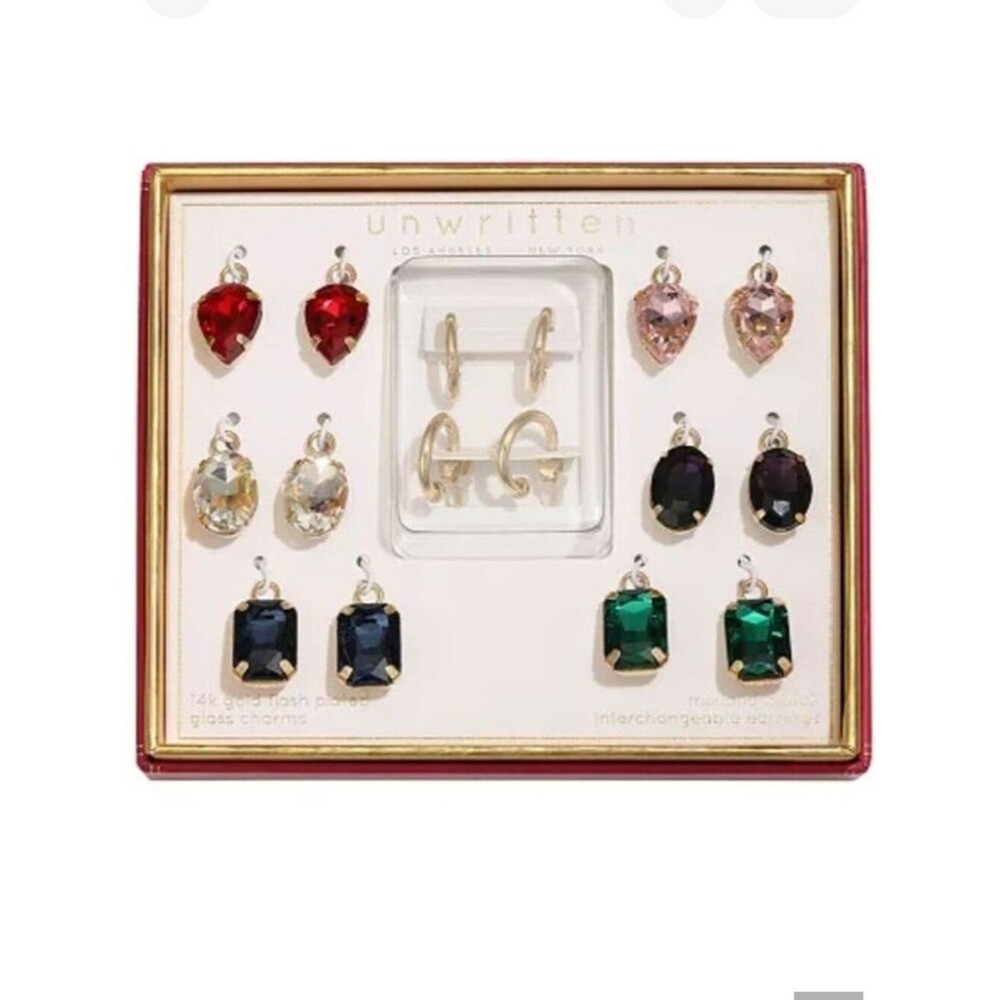 Unwritten Multicolor Interchangeable Crystal Earring Set
